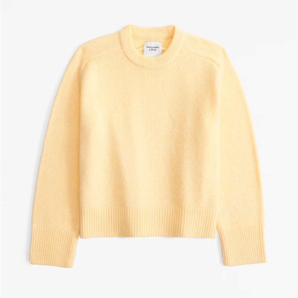 The A&F Madeline Crew Sweater - yellow,M,NWT